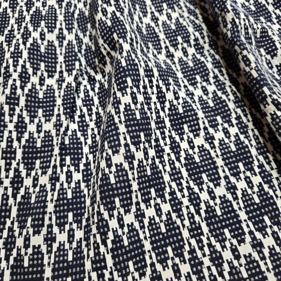 J.Crew‎ Skirt Womens 8 Blue White Geometric Textured Lined Zip Pockets Pleated - Picture 4 of 11